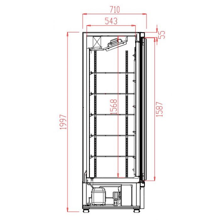 Congélateur 3 portes en verre noir JDE-1530F BL