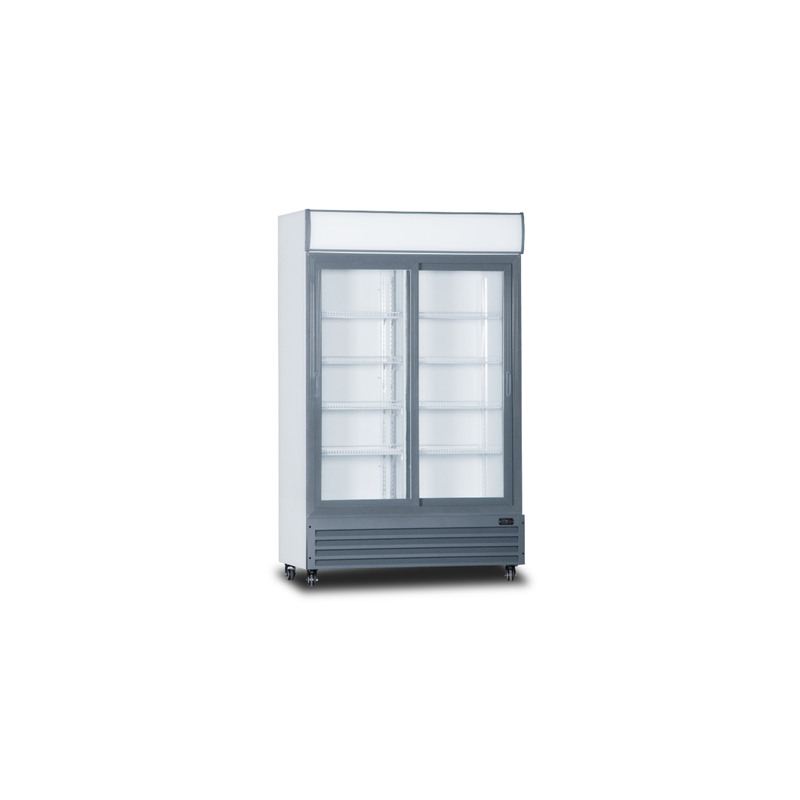 VITRINE A BOISSONS AVEC BANDEAU LUMINEUX 954 L 2 PORTES